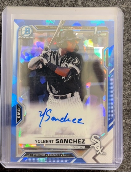 2021 Bowman Chrome Sapphire #BSPA-YS Yolbert Sanchez — front
