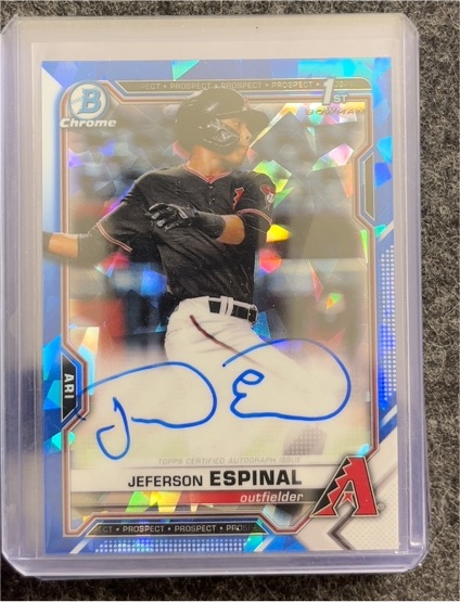 2021 Bowman Chrome #CPA-JE Jeferson Espinal Prospect Autograph — front