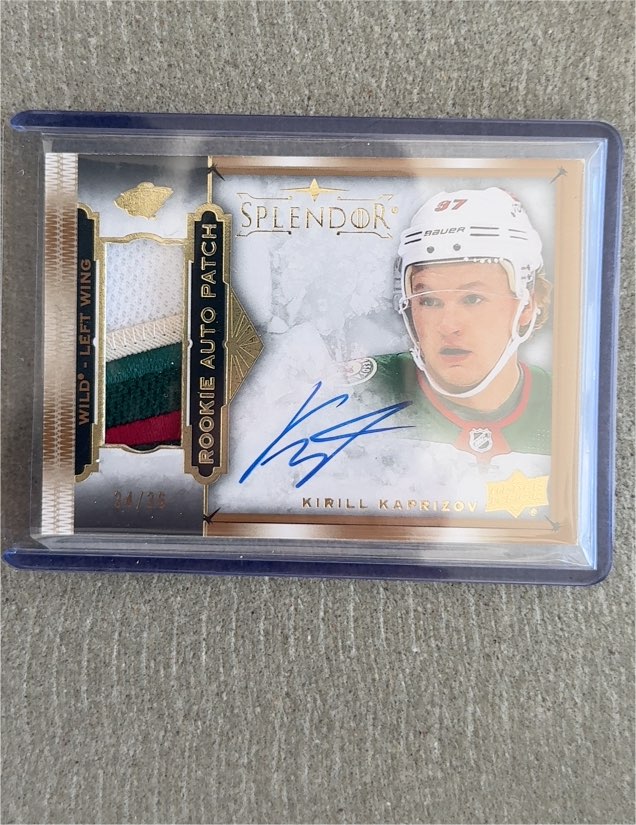 2017-18 Upper Deck Splendor Rookie Auto Patch #SP-1 Kirill Kaprizov — front