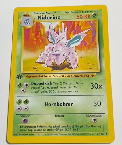 1999 Pokémon Base Set #37 Nidorino — front