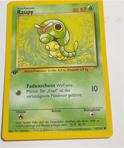 1999 Pokémon #45 Raupy — front