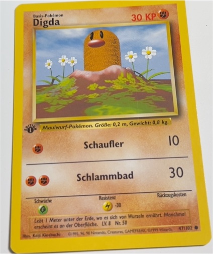1999 Pokémon Base Set #47 Digda — front