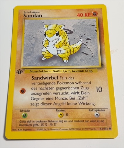 1999 Pokémon #62 Sandshrew — front