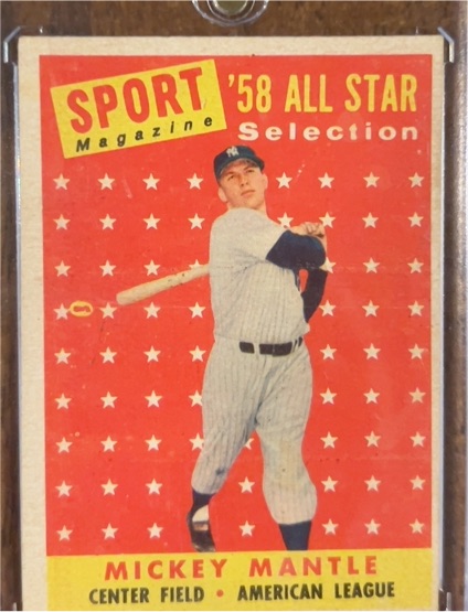 1958 Topps #487 Mickey Mantle Sport Magazine '58 All Star Selection — front
