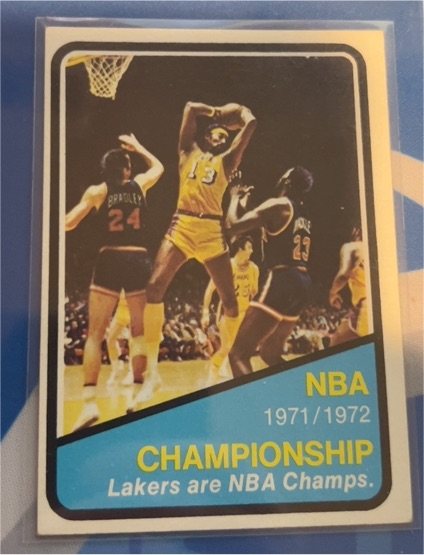 1972 Topps #159 NBA Championship Lakers Wilt Chamberlain — front