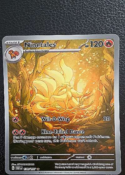 2023 Pokémon #199 Ninetales Obsidian Flames Illustration Rare — front