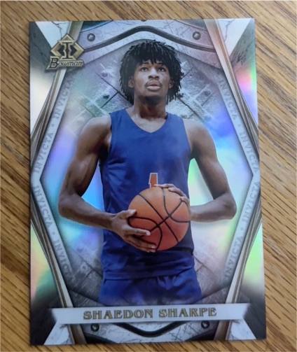 2021-22 Bowman University Invicta #BI-19 Shaedon Sharpe — front