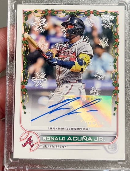 2022 Topps Holiday #HW09 Ronald Acuña Jr. — front