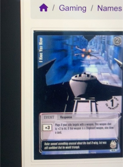 2001 Star Wars Jedi Knights TCG Scum and Villainy You May Fire When Ready — front