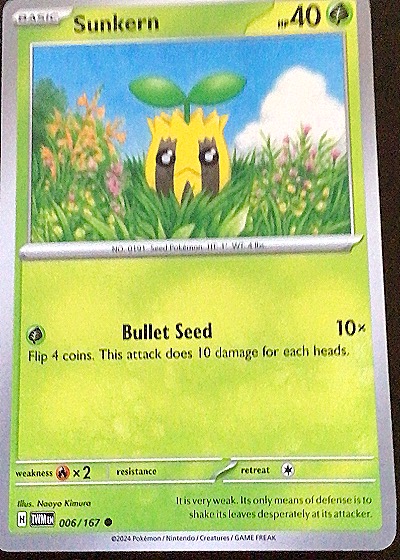 2024 Pokémon Scarlet & Violet Twilight Masquerade #006 Sunkern — front