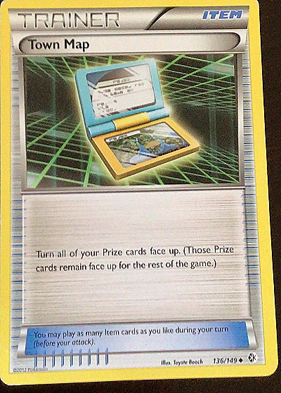 2012 Pokémon Black & White Boundaries Crossed #136 Town Map — front
