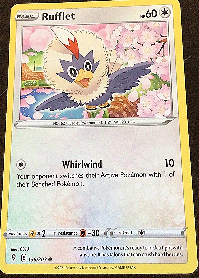 2021 Pokémon Sword & Shield Evolving Skies #136 Rufflet — front