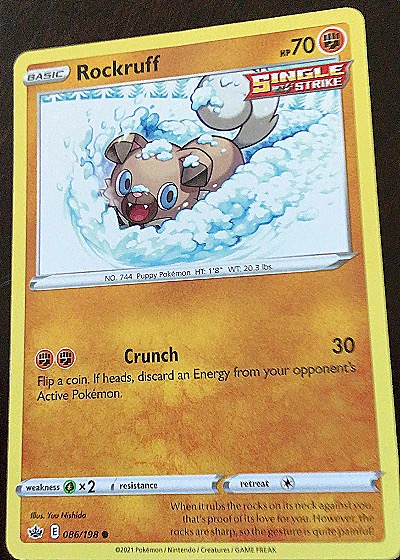 2021 Pokémon Sword & Shield Chilling Reign #086 Rockruff — front