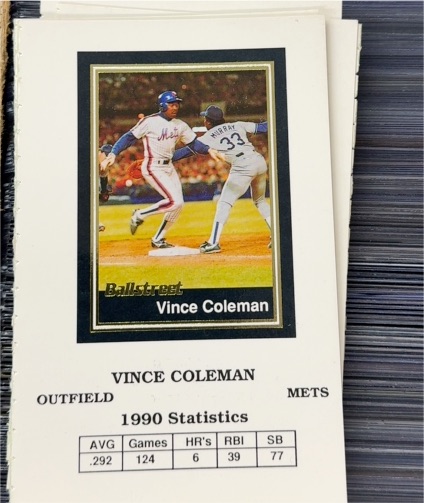 1991 Ballstreet Journal Vince Coleman — front
