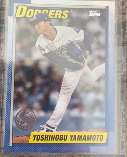 2025 Topps #T90-84 Yoshinobu Yamamoto 1990 Topps Baseball 35th Anniversary — front