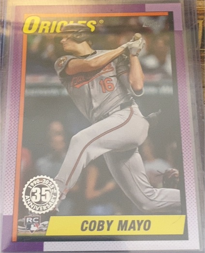 2025 Topps Series 1 1990 Topps #T90-93 Coby Mayo Rookie Card — front