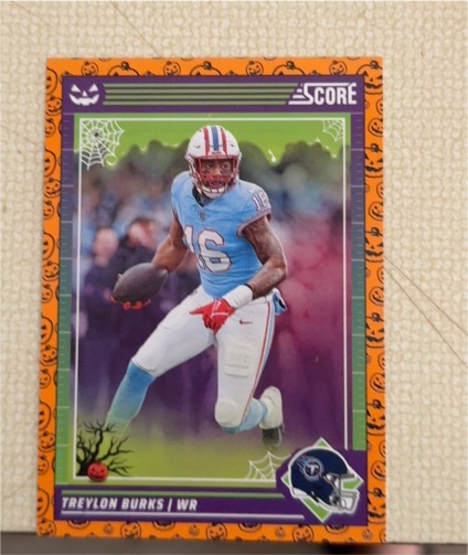 2024 Score Halloween Orange Pumpkins #156 Treylon Burks — front