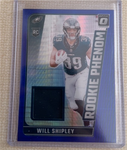 2024 Donruss Optic #RPB-WSY Will Shipley Rookie Phenom Blue Hyper Patch — front