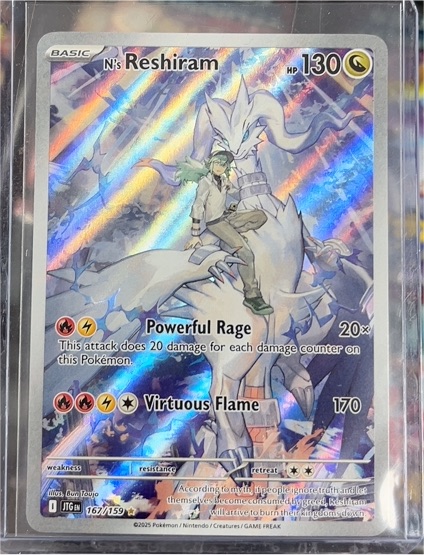 2025 Pokémon Journey Together #167/159 N's Reshiram Illustration Rare — front