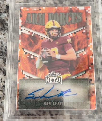 2025 Leaf Metal Arm Forces #AF-SL1 Sam Leavitt — front