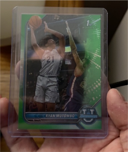 2022 Bowman University #18 Ryan Mutombo — front
