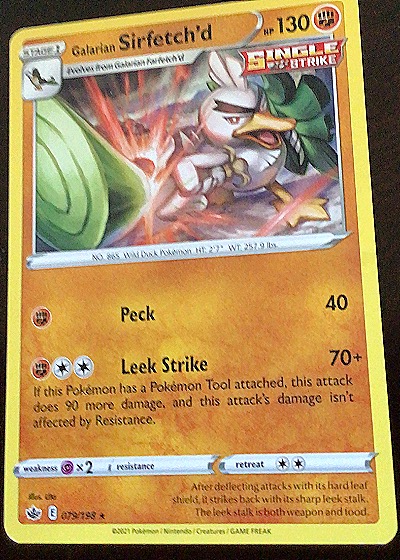 2021 Pokémon Chilling Reign #79 Galarian Sirfetch'd — front