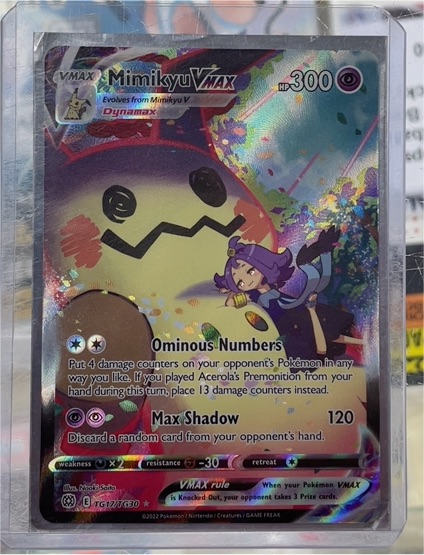 2022 Pokémon Brilliant Stars #TG17/TG30 Mimikyu VMAX — front