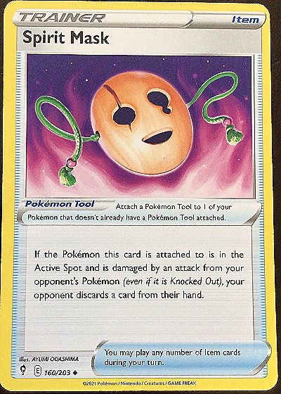 2021 Pokémon Sword & Shield Evolving Skies #160 Spirit Mask — front