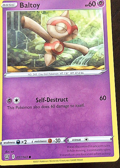 2021 Pokémon Battle Styles #057 Baltoy — front