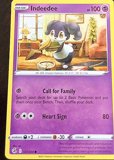 2021 Pokémon Fusion Strike #127 Indeedee — front