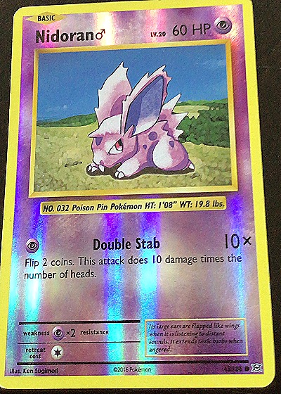 2016 Pokémon XY Evolutions #43 Nidoran♂ — front