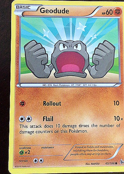 2014 Pokémon XY Flashfire #45 Geodude — front