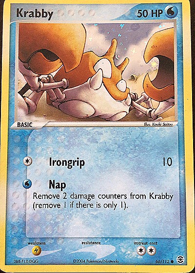 2004 Pokémon EX FireRed & LeafGreen #66 Krabby — front