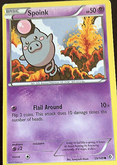 2012 Pokémon Boundaries Crossed #59 Spoink — front