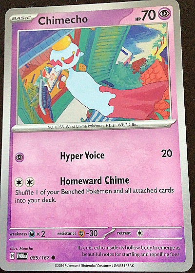 2024 Pokémon SV: Twilight Masquerade #085 Chimecho — front