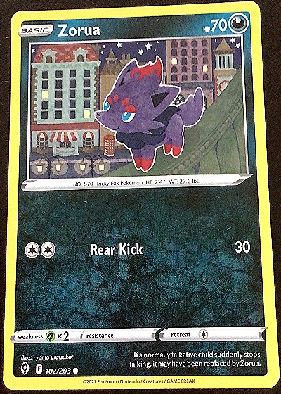 2021 Pokémon Sword & Shield Evolving Skies #102 Zorua — front
