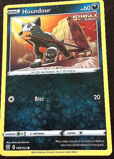 2021 Pokémon Sword & Shield Battle Styles #95 Houndour — front