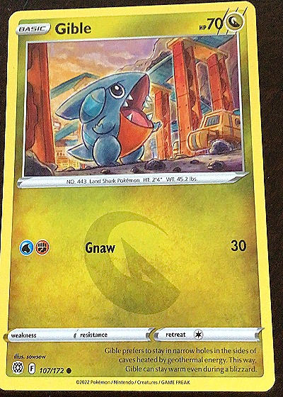2022 Pokémon Brilliant Stars #107 Gible — front