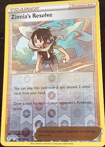 2021 Pokémon Evolving Skies #164 Zinnia's Resolve — front