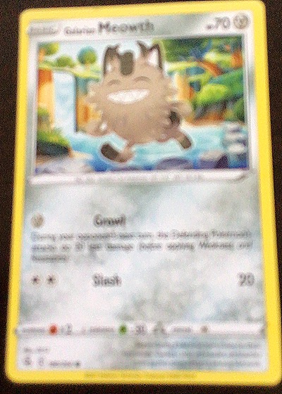 2021 Pokémon TCG Fusion Strike #180 Galarian Meowth — front