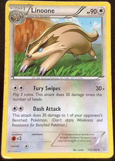 2015 Pokémon XY Primal Clash #112 Linoone — front