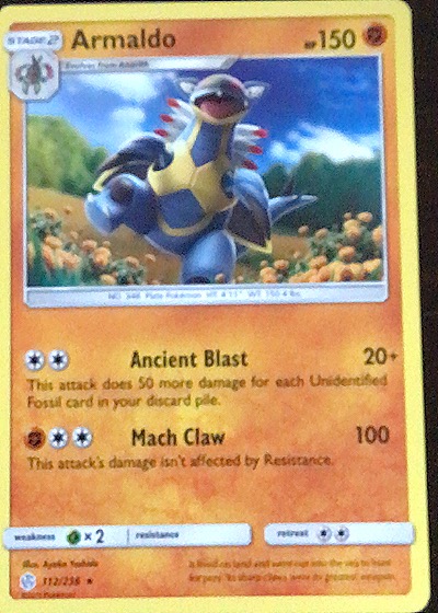 2019 Pokémon Sun & Moon Cosmic Eclipse #112 Armaldo — front