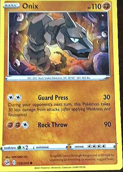 2021 Pokemon Fusion Strike #138 Onix — front