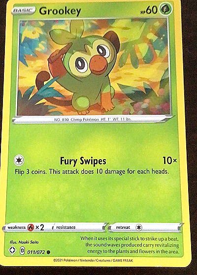 2021 Pokémon Sword & Shield #010 Grookey — front