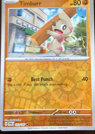 2023 Pokémon SV06 Twilight Masquerade #103 Timburr — front