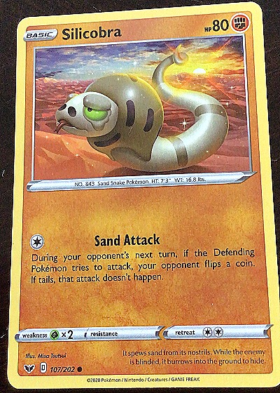 2020 Pokémon Sword & Shield #107 Silicobra — front