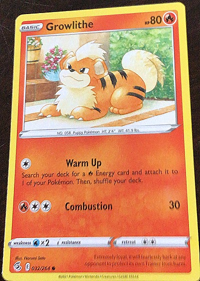 2021 Pokémon Fusion Strike #32 Growlithe — front