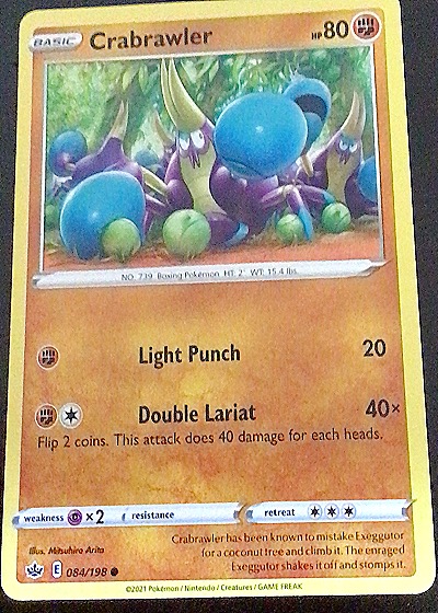 2021 Pokémon Sword & Shield Chilling Reign #084 Crabrawler — front