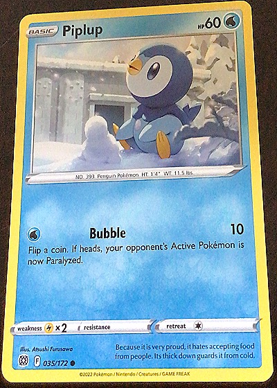 2022 Pokémon Brilliant Stars #35 Piplup — front
