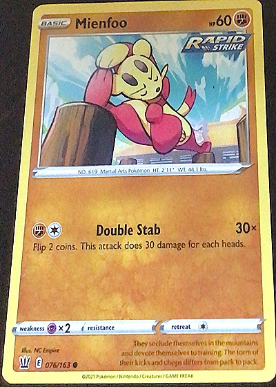 2021 Pokémon Battle Styles #76 Mienfoo — front